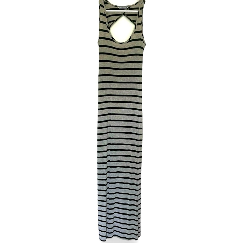 Black and Gray Maxi Dress